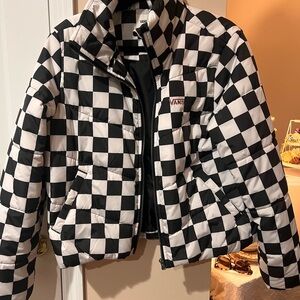 Vans Checkered Puffer Jacket - Black White